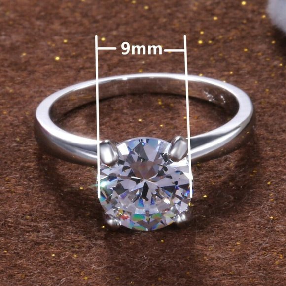 New Beautiful 14k Gold Over Sterling Silver 3ct Diamond Solitaire - Picture 5 of 5